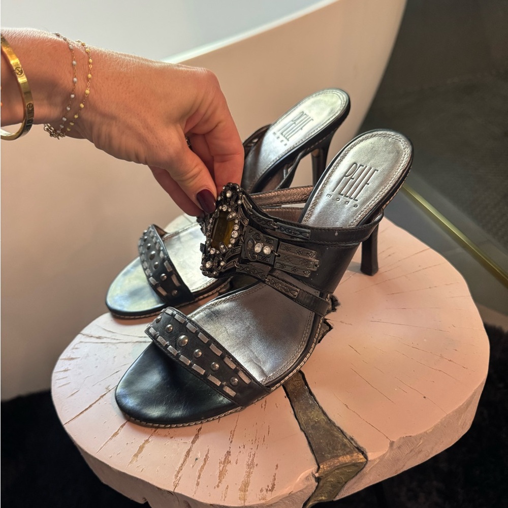 Pelle Moda Black Studded Heels